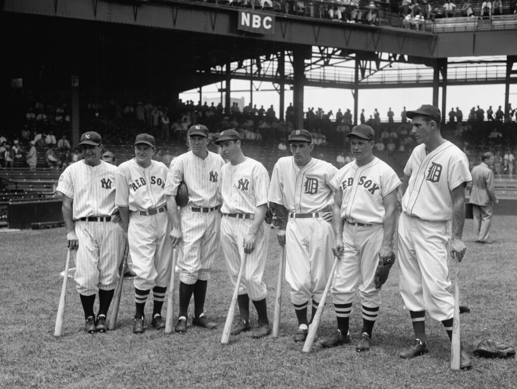 Vintage 1937 MLB All-Stars in wool caps