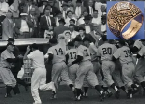 1962 World Series Game 7 action between Yankees and Giants at Candlestick Park