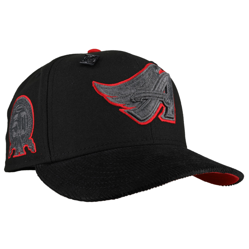 New Era Los Angeles Angels fitted hat black, red colorway - Angels 50th Anniversary Fitted Hat Back in Stock with Metallic Outline
