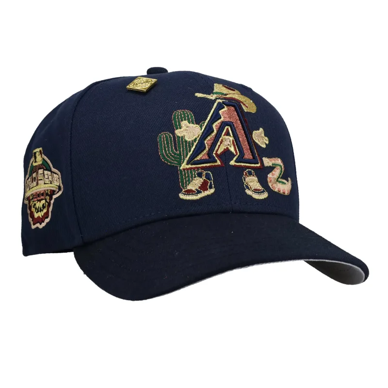 New Era Arizona Diamondbacks fitted hat navy, grey, blue colorway - Arizona Diamondbacks 2001 World Series Navy Cartoon 59Fifty Fitted Hat