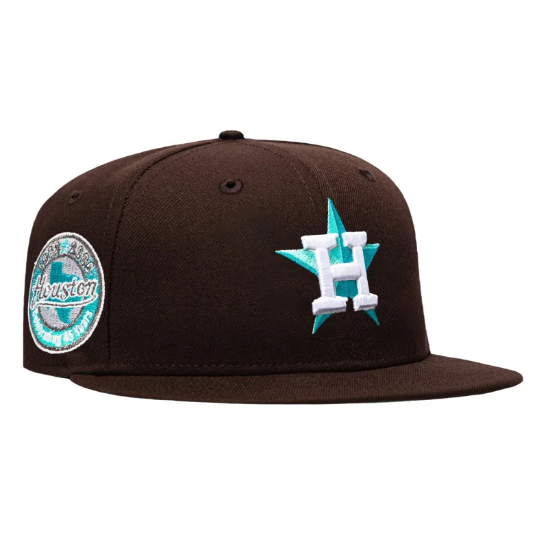 New Era Houston Astros fitted hat Brown colorway - 45th Anniversary Fitted: New Era Drops Astros Sea Glass UV Tribute in Vintage Brown