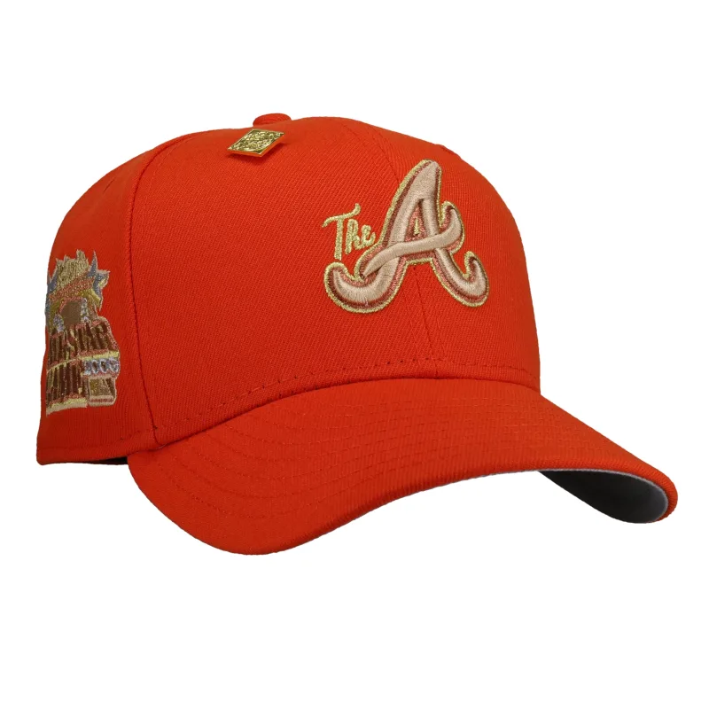 New Era Atlanta Braves fitted hat grey, orange colorway - Atlanta Braves 2000 All Star Game Orange “The A” 59Fifty Fitted Hat