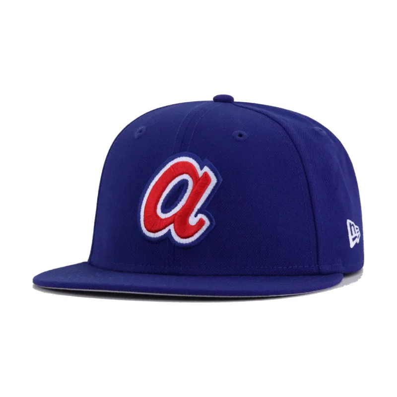 New Era Atlanta Braves fitted hat red, blue, royal colorway - Atlanta Braves Dark Royal Blue 1972 All Star Game New Era 59Fifty Fitted