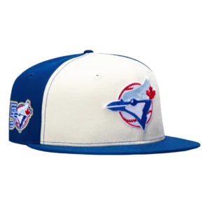 New Era Toronto Blue Jays fitted hat White, Royal colorway - Golden Anniversary Fitted: New Era Celebrates 50 Years of Blue Jays Baseball