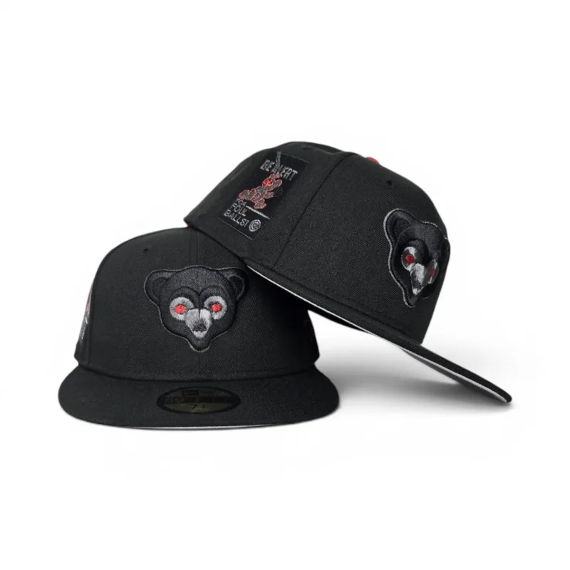 New Era Chicago Cubs fitted hat black, gray colorway - Cubs Fitted Gets Clean Black and Gray Treatment with Side Patch