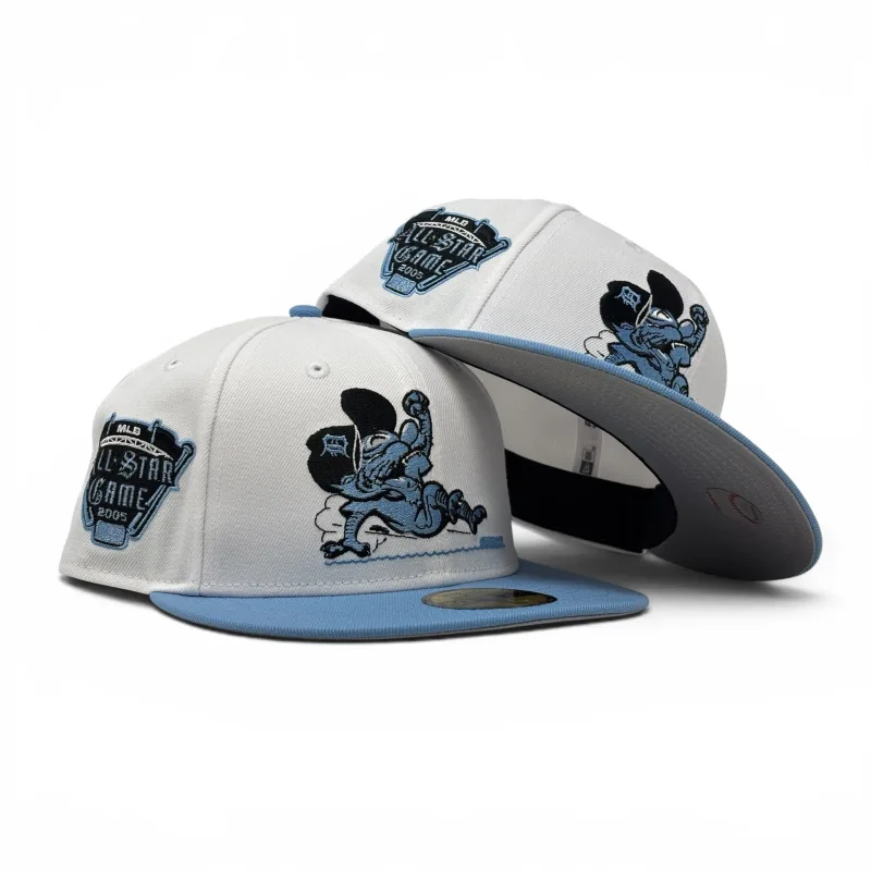 New Era Detroit Tigers fitted hat white colorway - Detroit Tigers 2005 All Star Game Sliding Kitty New Era Fitted Hat-White Sky