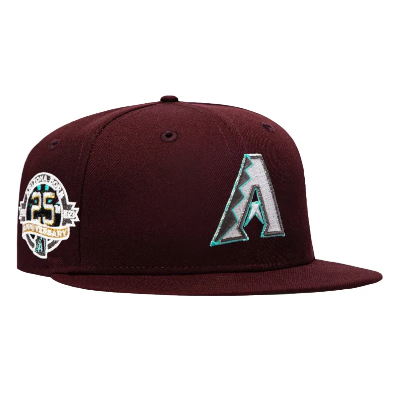 New Era Arizona Diamondbacks fitted hat Maroon colorway - Silver Anniversary Fitted: New Era Drops D-backs 25th Anniversary Sea Glass UV Hat