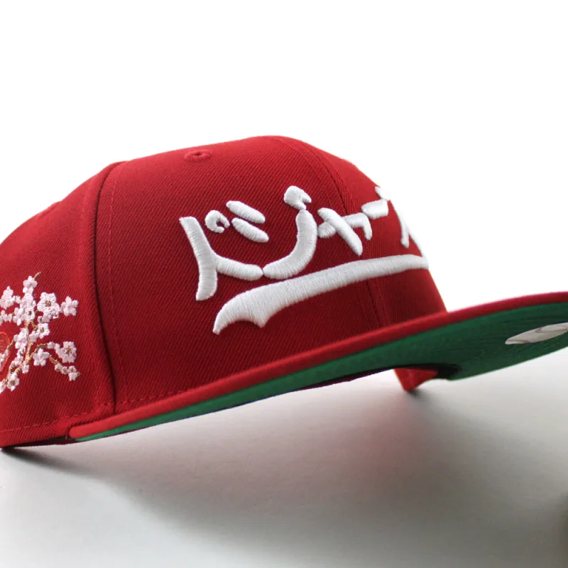 New Era Los Angeles Dodgers fitted hat Scarlet Red Gray Under Brim colorway - New Era Drops Beautiful Dodgers Cherry Blossom Fitted in Scarlet Red