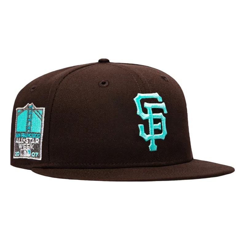 New Era New York Giants fitted hat Brown colorway - 2007 All-Star Week Fitted: New Era Drops Giants Sea Glass UV Brown Tribute