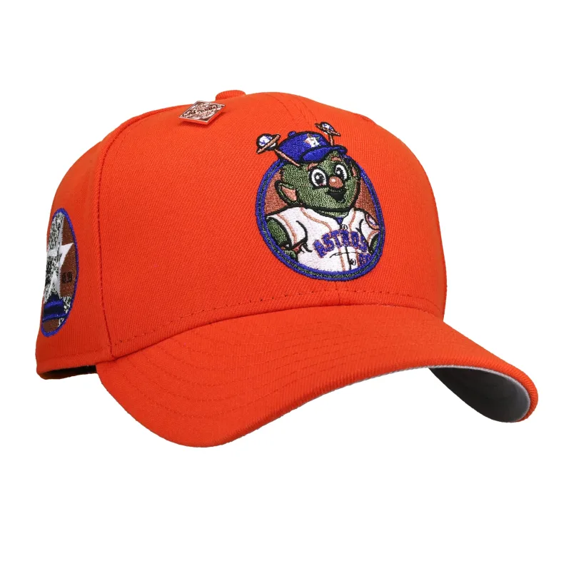 New Era Houston Astros fitted hat grey, orange colorway - Houston Astros 35 Years Orbit Mascot Metallic 59Fifty Fitted Hat