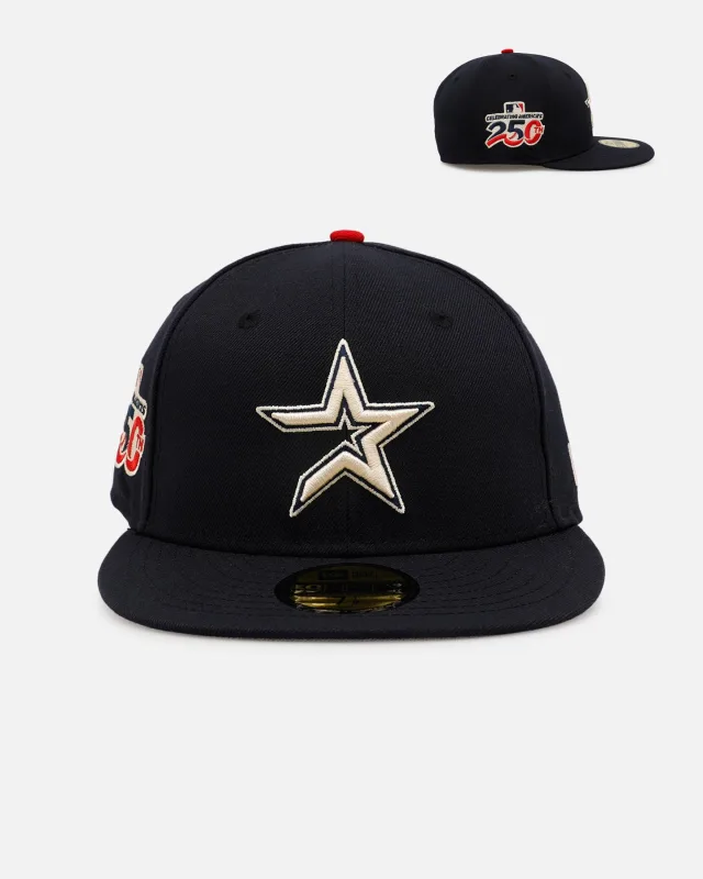New Era Houston Astros fitted hat navy, blue colorway - New Era Houston Astros ‘250th Anniversary Side Patch’ 59FIFTY Fitted Navy
