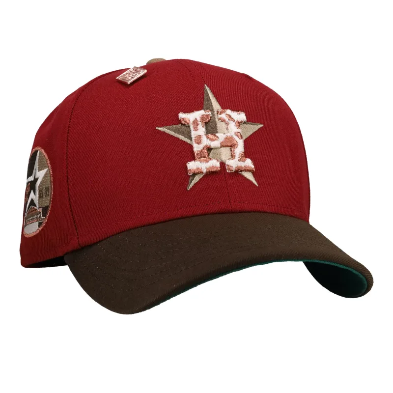 New Era Houston Astros fitted hat red, green, brown colorway - Houston Astros 35 Years Red/Brown Metallic 59Fifty Fitted Hat