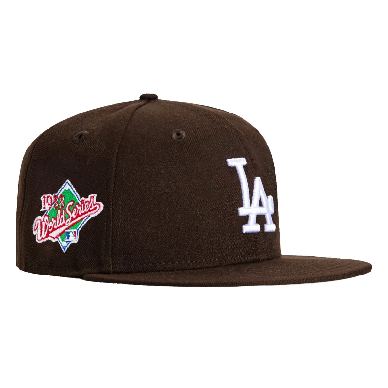 New Era Los Angeles Dodgers fitted hat Brown colorway - New Era 59Fifty Los Angeles Dodgers 1988 World Series Patch Hat – Brown