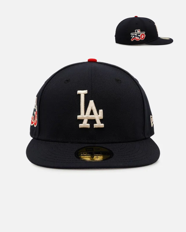 New Era Los Angeles Dodgers fitted hat navy, blue colorway - New Era Los Angeles Dodgers ‘250th Anniversary Side Patch’ 59FIFTY Fitted Navy