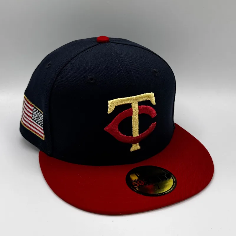 New Era Minnesota Twins fitted hat Men's colorway - Adult Minnesota Twins USA TC Custom Side Patch 59FIFTY Fitted Hat – Men’s