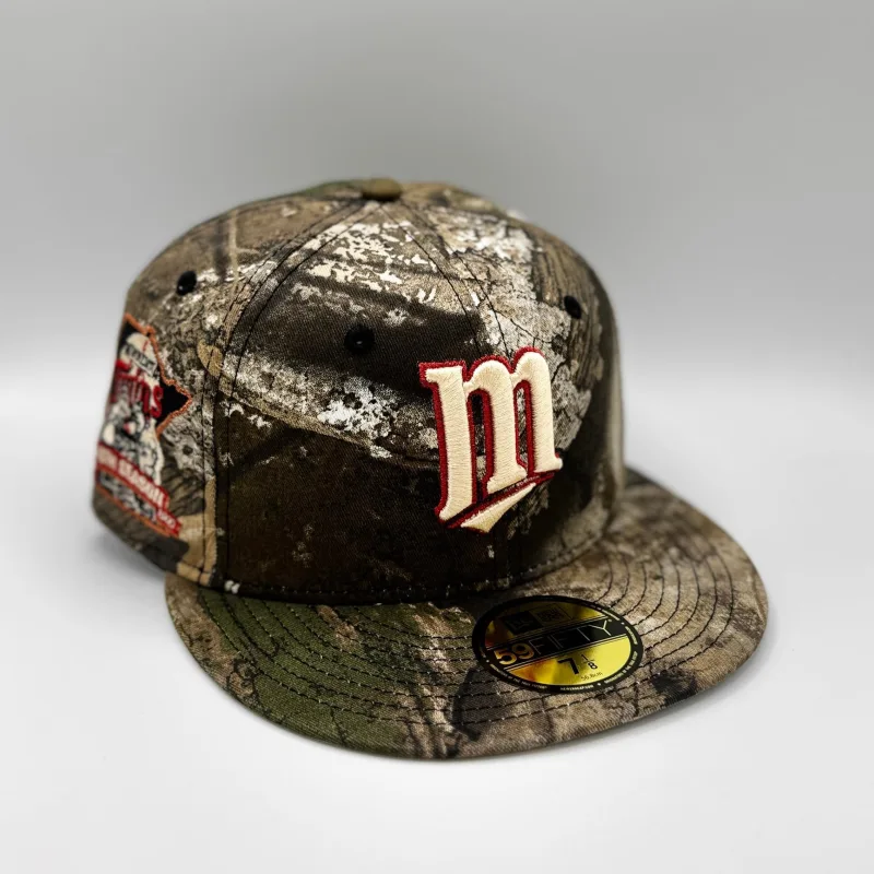 New Era Minnesota Twins fitted hat Men's colorway - Minnesota Twins New Era APEX Real Tree Camo Custom Side Patch 59FIFTY Fitted Hat – Men’s