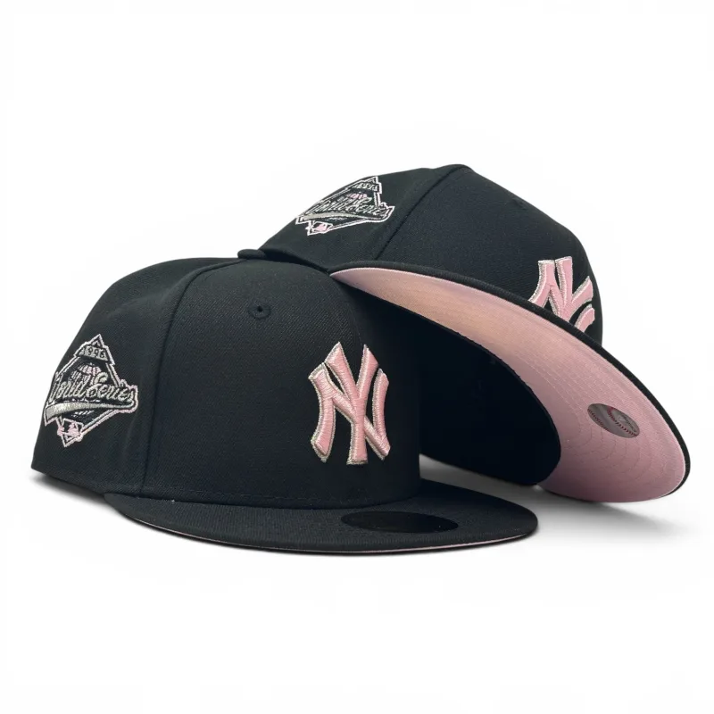 New Era New York Yankees fitted hat black, pink colorway - New York Yankees 1996 World Series Pink Brim New Era Fitted Hat-Black