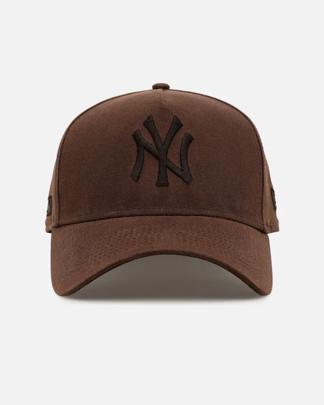 New Era New York Yankees fitted hat brown colorway - New Era New York Yankees ‘Waxed Canvas QS’ 59FORTY A-Frame Fitted Brown