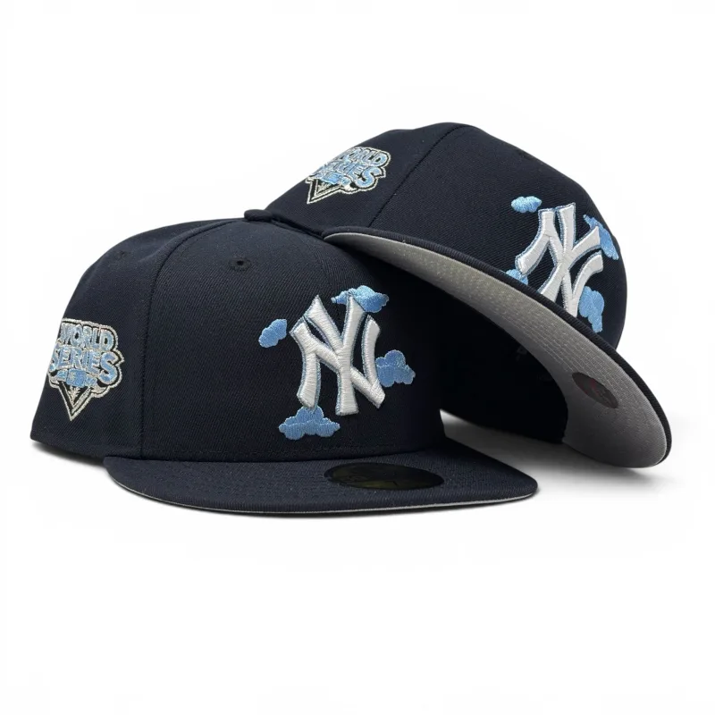 New Era New York Yankees fitted hat navy colorway - New York Yankees 2009 World Series “Cloud Pack” Fitted Hats-Navy