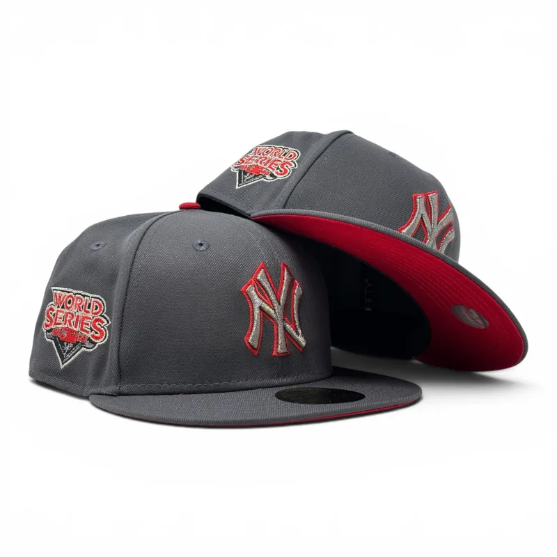 New Era New York Yankees fitted hat red colorway - New York Yankees 2000 World Series Red Brim Fitted Hat