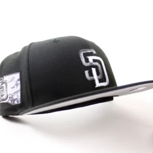 New Era San Diego Padres fitted hat Black Gray Under Brim colorway - Padres Spring Training Fitted Brings Clean Black and Gray Vibes