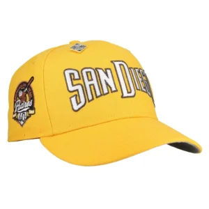New Era San Diego Padres fitted hat grey, yellow colorway - Padres Anniversary Fitted: New Era’s Yellow 40th Anniversary 59FIFTY Celebrates Franchise Milestone