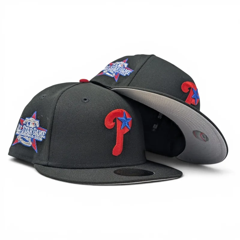 New Era Philadelphia Phillies fitted hat black colorway - 2026 All-Star Fitted: New Era Drops Philadelphia Phillies Commemorative Black 59FIFTY