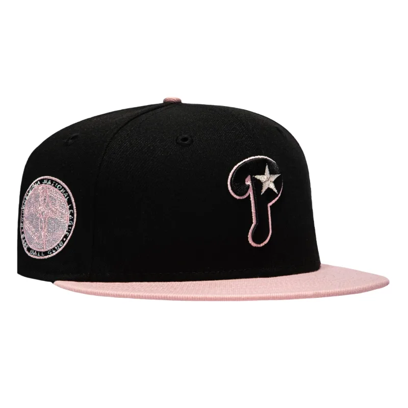 New Era Philadelphia Phillies fitted hat Black, Pink colorway - New Era Drops Vintage Phillies Fitted with 1915 Baseball Club Patch
