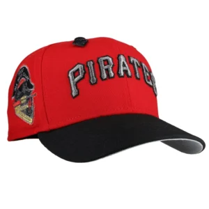New Era Pittsburgh Pirates fitted hat black, grey, red colorway - Building Year Fitted: New Era’s 1959 Pirates Metallic Black Commemorates Championship Foundation