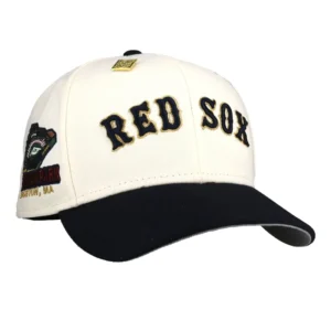 New Era Boston Red Sox fitted hat white, grey, red, chrome, gold colorway - New Era Drops Premium Red Sox Fitted with Chrome Gold Metallics
