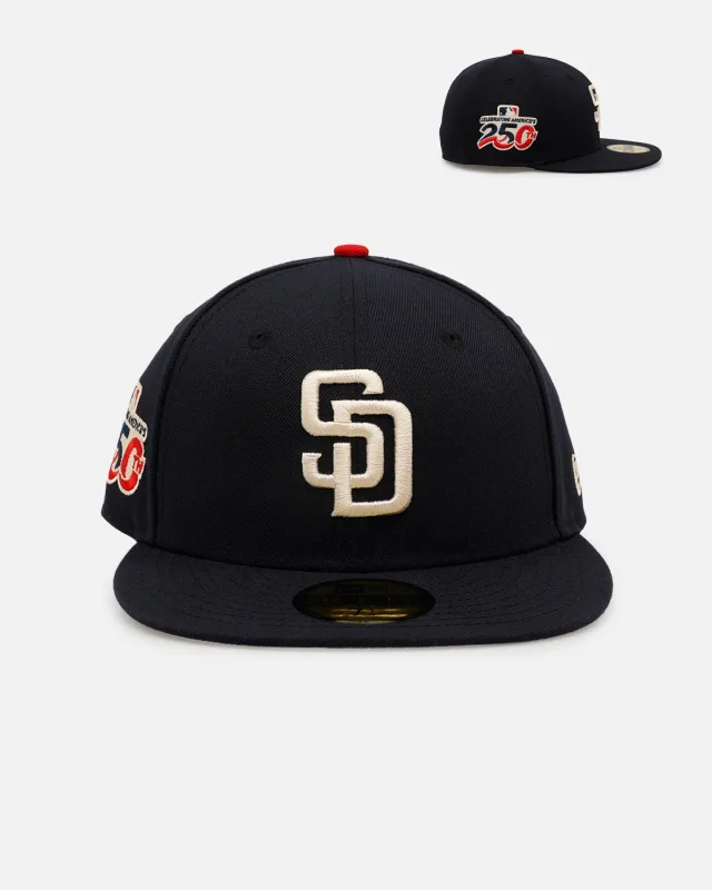 New Era San Diego Padres fitted hat navy, blue colorway - New Era San Diego Padres ‘250th Anniversary Side Patch’ 59FIFTY Fitted Navy