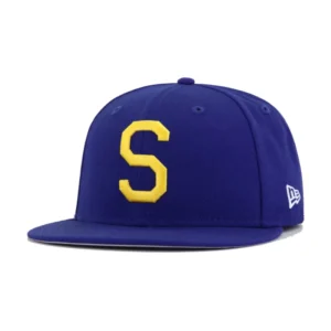 New Era Seattle Mariners fitted hat blue, yellow, royal colorway - Seattle Pilots Dark Royal Blue 1969 New Era 59Fifty Fitted