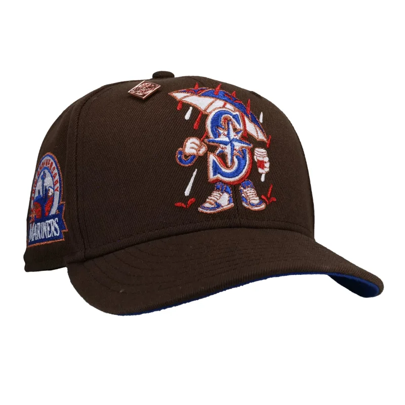 New Era Seattle Mariners fitted hat blue, brown colorway - Seattle Mariners 30th Anniversary Brown Cartoon 59Fifty Fitted Hat