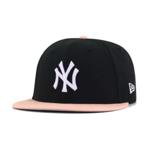 New Era New York Yankees fitted hat black, orange colorway - New Era Yankees Fitted Drops in Clean Black and Peach Colorway
