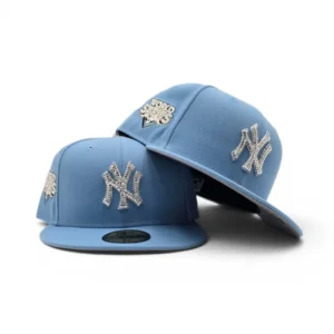 New Era New York Yankees fitted hat gray, blue colorway - Championship Glory Fitted: New Era’s Swarovski Crystal Yankees 2009 World Series Tribute