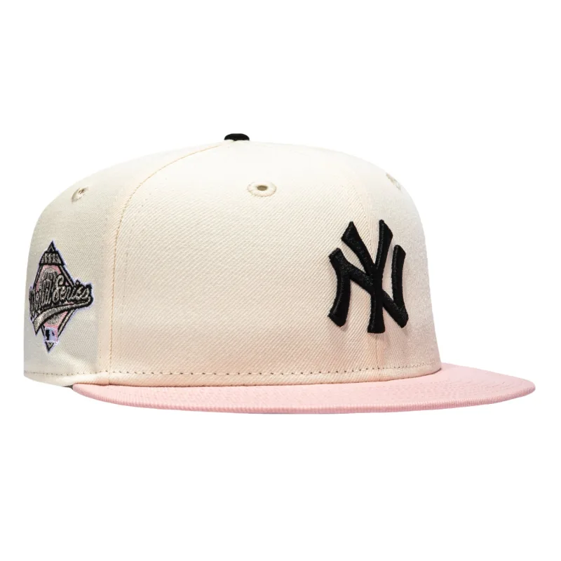 New Era New York Yankees fitted hat White, Pink colorway - 1996 World Series Fitted: New Era’s Pink Rouge Yankees Championship Comeback Tribute