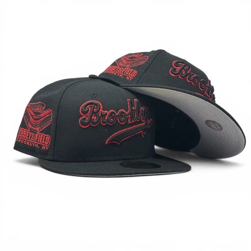 Ebbets Field Flannels Los Angeles Dodgers fitted hat black colorway - Brooklyn Dodgers Ebbets Field New Era Fitted Hat-Black