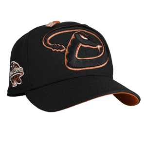 New Era Arizona Diamondbacks fitted hat black, orange, copper colorway - Arizona Diamondbacks 2001 World Series Black Copper Metallics/Orange Brim 59Fifty Fitted Hat