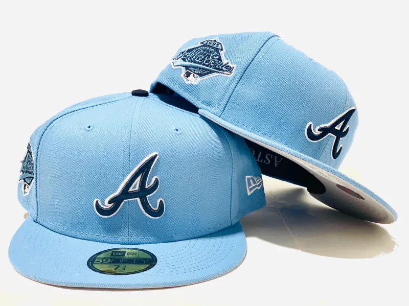 New Era Atlanta Braves fitted hat blue colorway - OFFSET * NEW ERA * ATLANTA BRAVES SKY BLUE FITTED HAT
