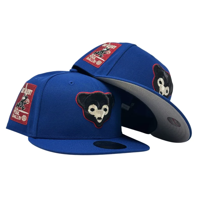 New Era Chicago Cubs fitted hat royal colorway - Chicago Cubs Be Alert Foul Ball Logo New Era Fitted Hats-Royal
