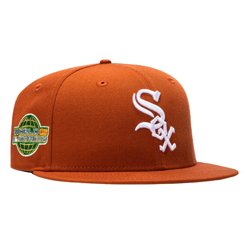 New Era Chicago White Sox fitted hat Burnt Orange colorway - New Era 59Fifty Terra Cotta Chicago White Sox 2005 World Series Patch Hat – Burnt Orange