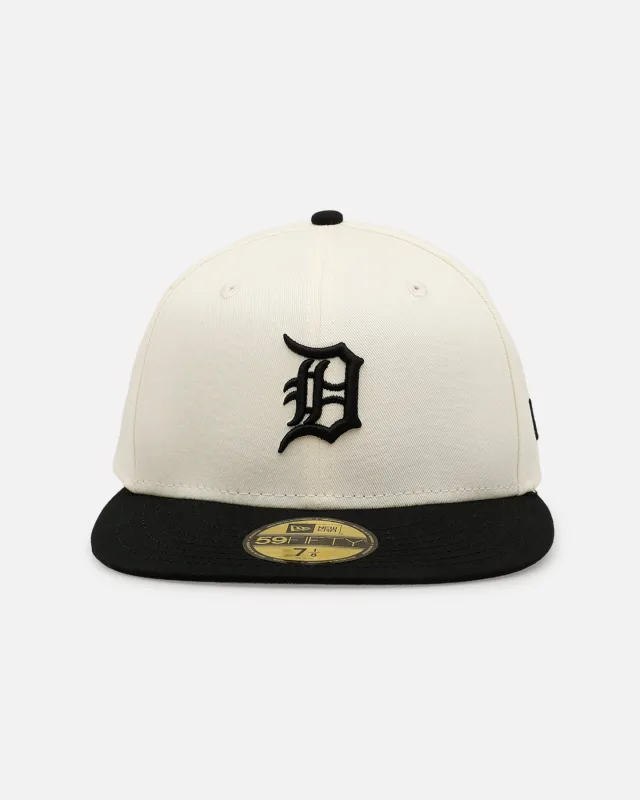 New Era Detroit Tigers fitted hat black, cream, chrome colorway - New Era Detroit Tigers ‘Easy Chrome Black’ 59FIFTY Fitted Chrome/Black