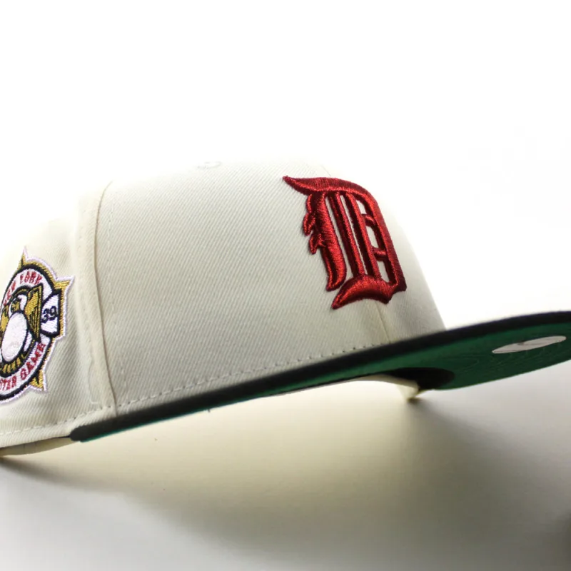 New Era Detroit Tigers fitted hat Chrome White Black Gray Under Brim colorway - Detroit Tigers 1939 All Star Game Era 59Fifty Fitted Hat (Chrome White Black Gray Under Brim)