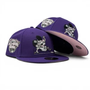 New Era Detroit Tigers fitted hat purple colorway - Detroit Tigers 2005 All Star Game Sliding Kitty New Era Fitted Hat-Purple