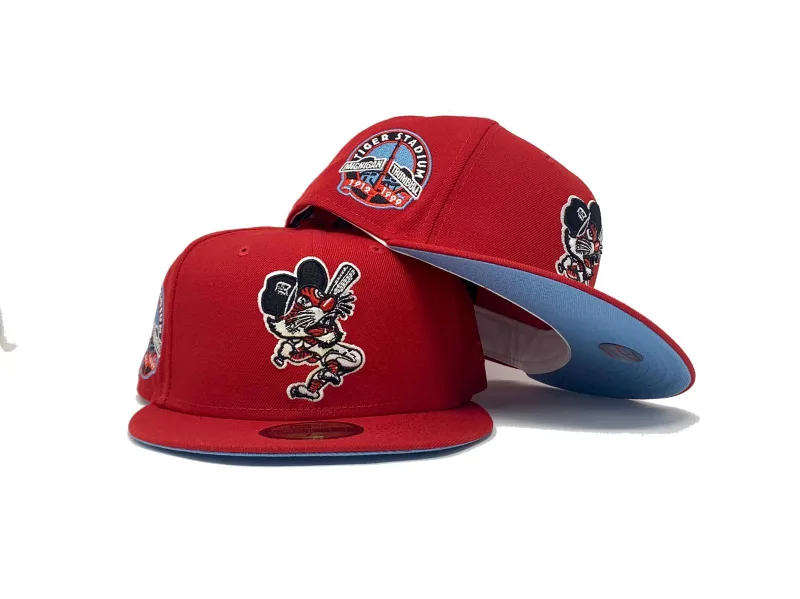 New Era Detroit Tigers fitted hat red colorway - DETROIT TIGERS RED ICY BRIM NEW ERA FITTED HAT