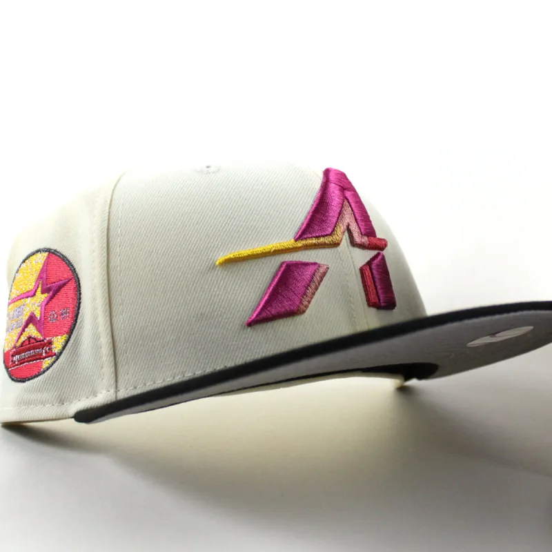New Era Houston Astros fitted hat Chrome White Black Gray Under Brim colorway - Houston Astros 35 Great Years New Era 59Fifty Fitted Hat (Chrome White Black Gray Under Brim)