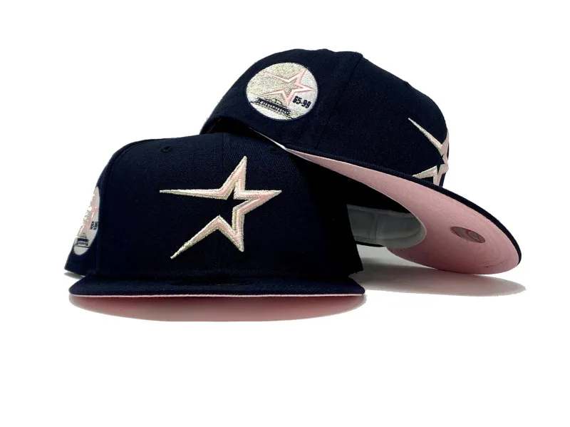 New Era Houston Astros fitted hat navy, pink colorway - HOUSTON ASTROS 35TH ANNIVERSARY NAVY PINK BRIM NEW ERA FITTED HAT