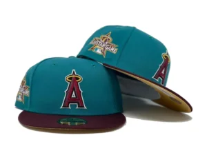 New Era Los Angeles Angels fitted hat gold colorway - LOS ANGELES ANGELS 2010 ALL STAR GAME METALLIC GOLD BRIM NEW ERA FITTED HAT