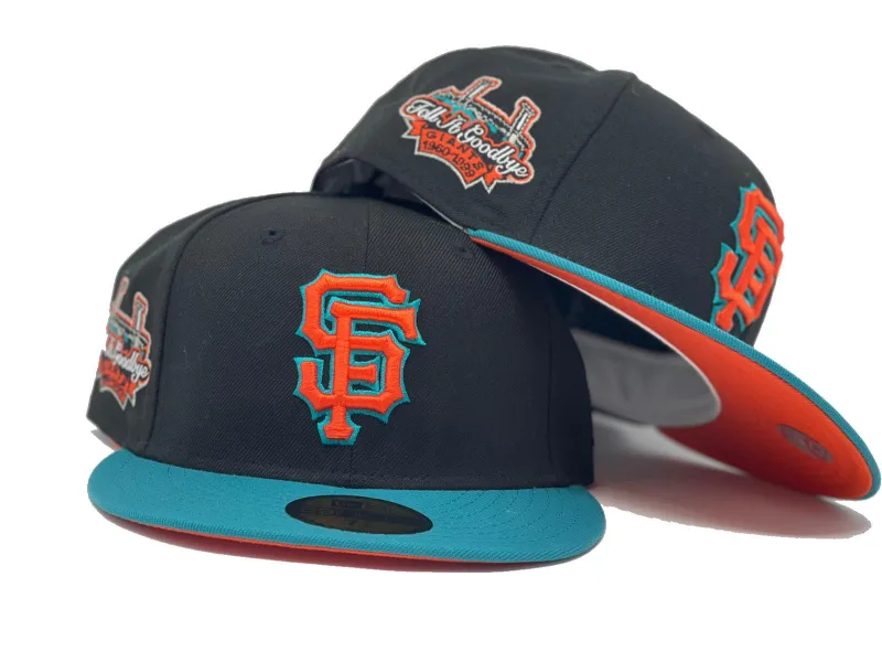 New Era New York Giants fitted hat black, orange colorway - SAN FRANCISCO GIANTS BLACK ORANGE BRIM NEW ERA FITTED HAT
