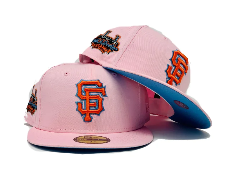 New Era New York Giants fitted hat pink colorway - SAN FRANCISCO GIANTS ” TELL IT GOODBUY” CANDLESTICK PARK PINK ICY BRIM NEW ERA FITTED HAT